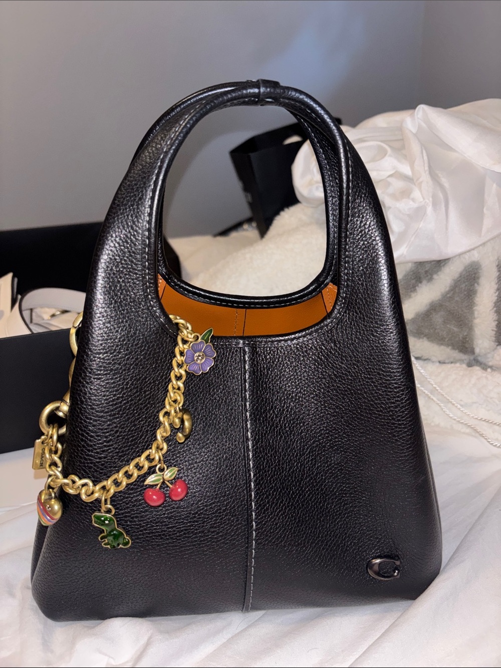 Coach Lana Black Leather Top-Handle Women’s Bag